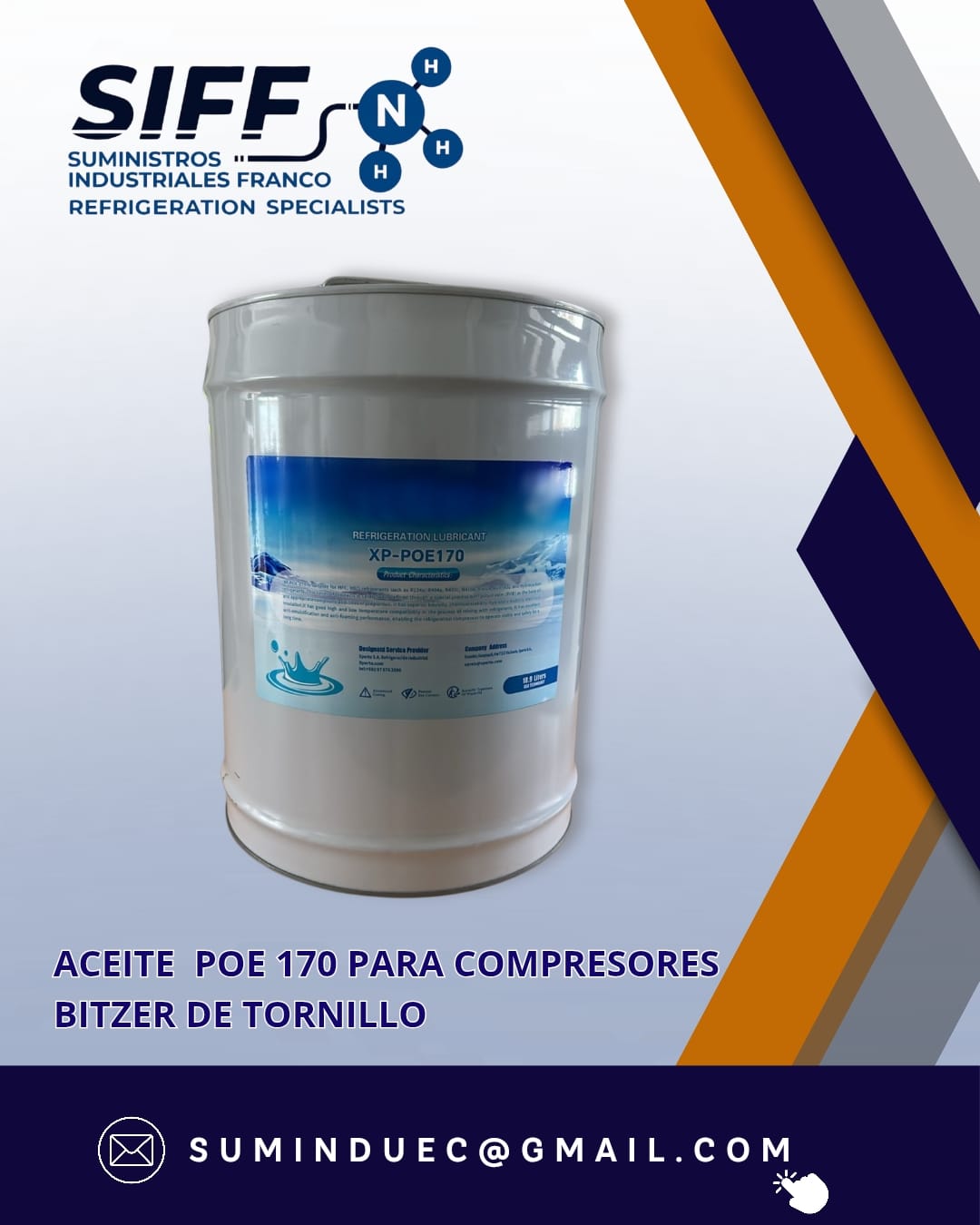 ACEITE POE 170 PARA COMPRESOR BITZER 5 GALONES/20 LITROS